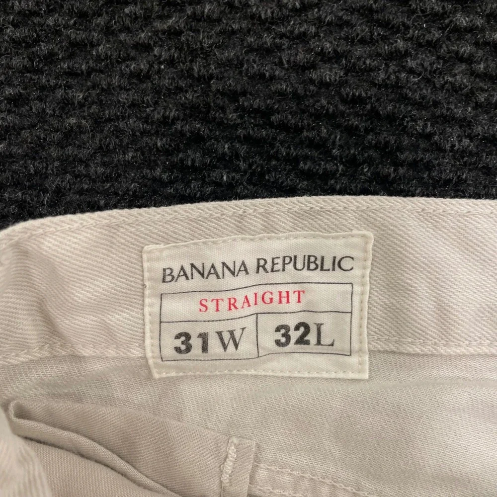 Banana Republic‎ Y2K Straight Fit Light Beige Denim Jeans Mens Size 31W 32L